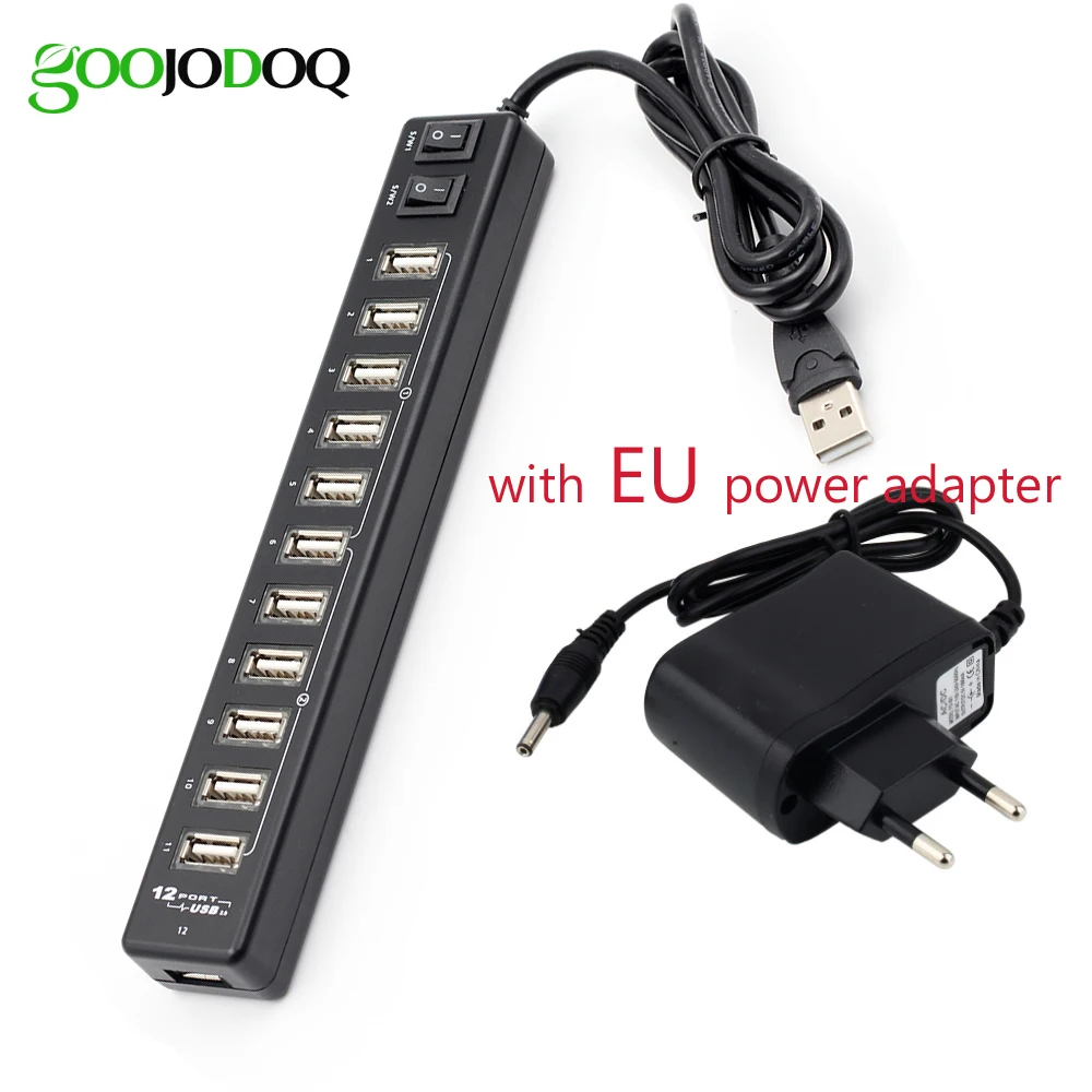 Концентратор USB 2 0 с 12 портами высококачественный Разветвитель переключатель