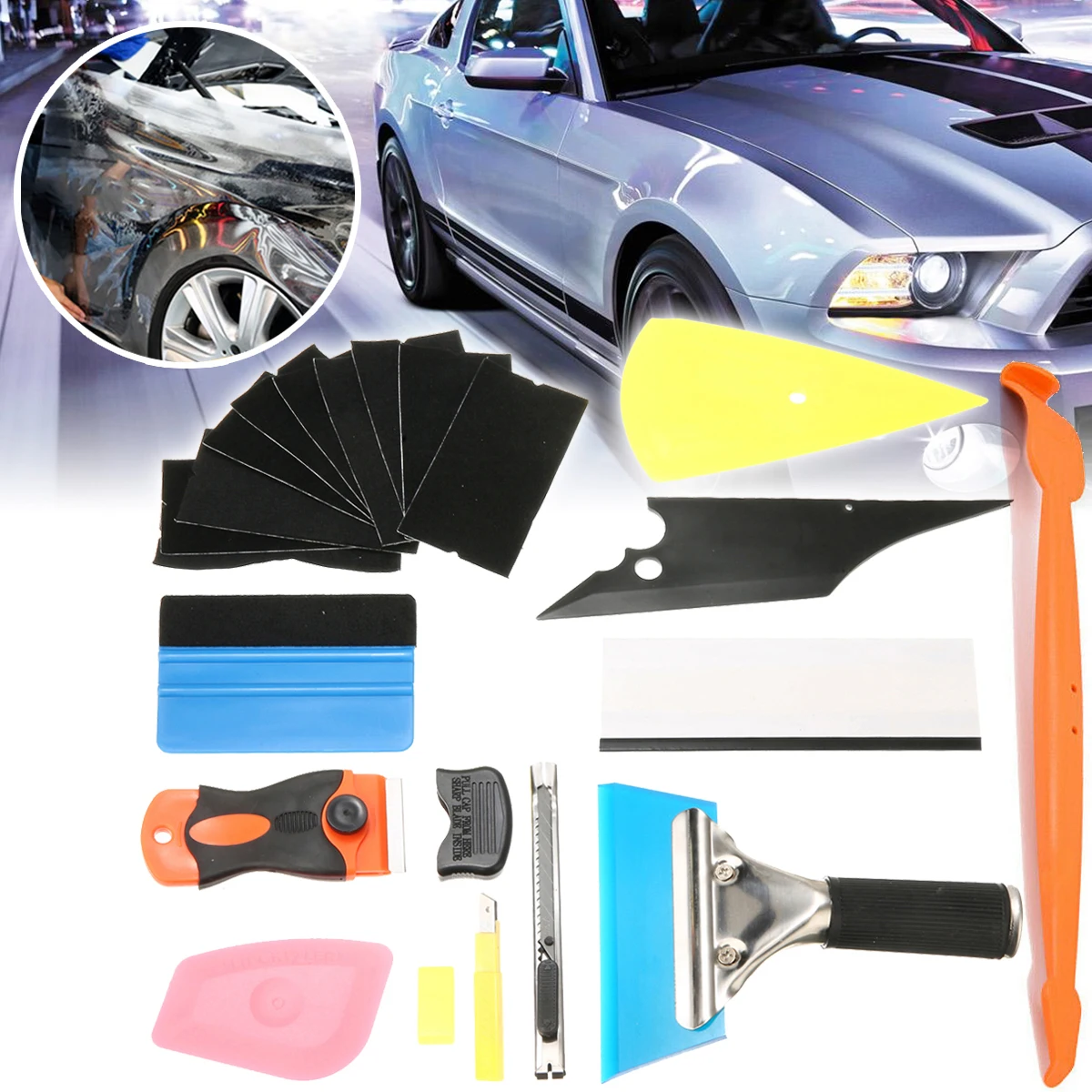 Универсальный 28 шт. Автомобильная виниловая Обёрточная бумага пленка Ракель