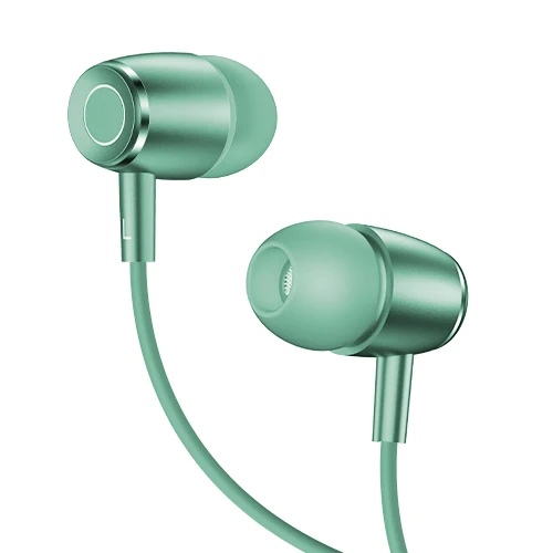Tiffany Blue Металлические наушники-вкладыши, наушники USAMS 3,5 мм Hifi, роскошные стереонаушники с микрофоном, проводные наушники-вкладыши с микрофоном - Цвет: Tiffany Blue