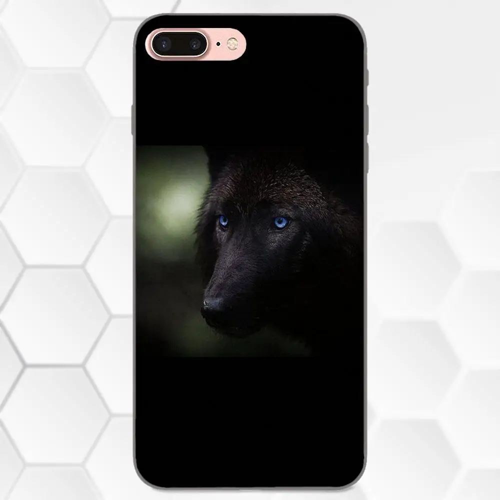 Чехол Wolf Blue Eyes для Apple iPhone 4 4S 5 5S SE 6 6S 7 8 Plus X XS Max XR мягкий чехол из ТПУ с