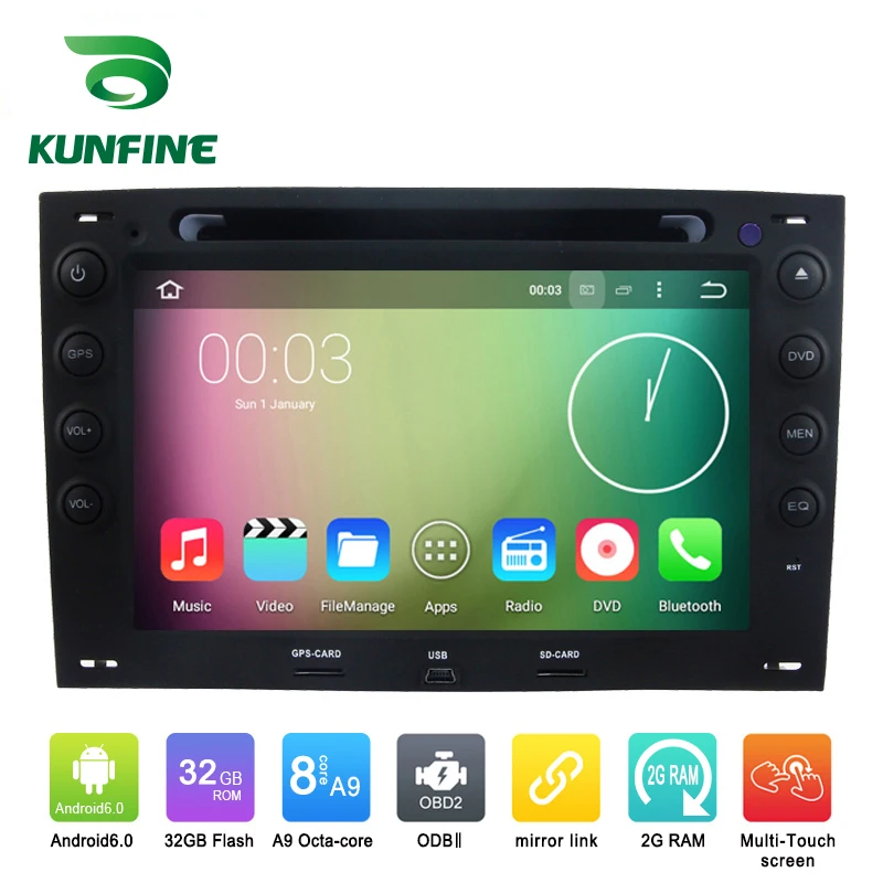 Восьмиядерный 1024*600 Android 6.0 Автомобильный DVD GPS навигации мультимедийный плеер