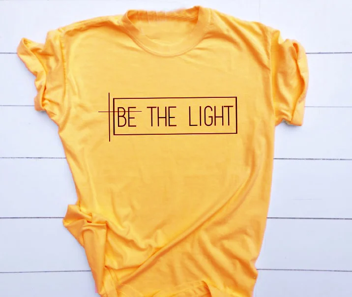 

Be the light t shirt women fashion religon aesthetic tumblr baptism Christian slogan street style cotton casual quote party tees