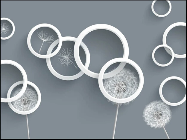 Пользовательские 3D фрески современный свежий круглый Одуванчик гостиная диван