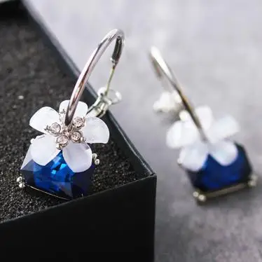 Новое поступление модные розовые синие серьги с кристаллами для женщин и девушек