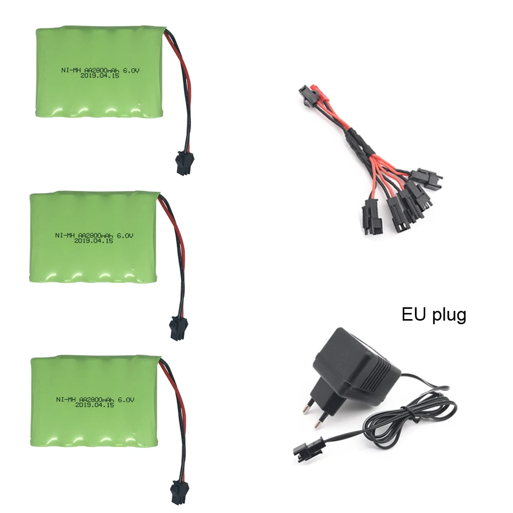 6V 2800mAh Ni-MH аккумулятор с зарядным устройством 5в1 кабель набор для RC игрушки электрические игрушки AA батарея 6 v батарея Группа игрушек Запчасти оптом