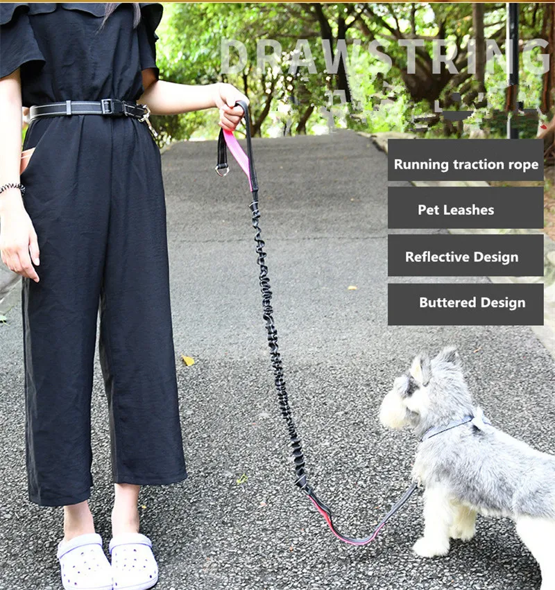 

hands free dog leashes running traction rope reflective pet leashes nylon hand free dog traction rope B53