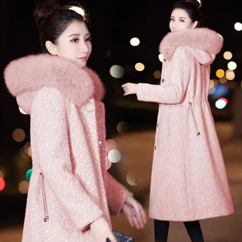 Золотая Бархатная шерстяная куртка для женщин Толстая теплая зимняя женская