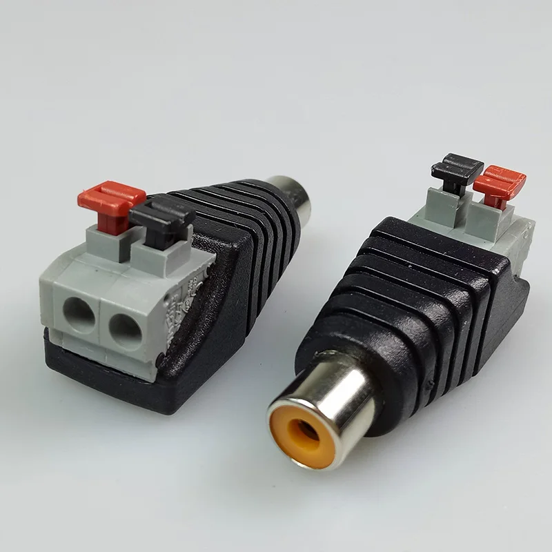 

100pcs/lot CAT5 to CCTV Camera Video AV Balun RCA Female Jack AV Screw Terminal Pressed Type RCA Jack to AV Terminal Block