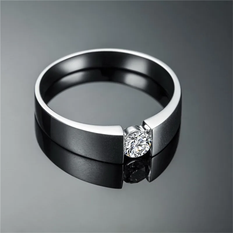 Косынка мужской 925 Серебряное кольцо комплект 0.6ct AAAAA CZ Diamant заниматься Для мужчин