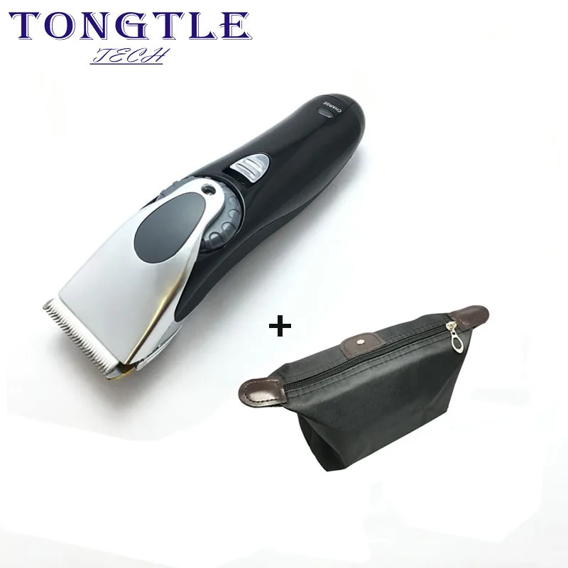 Tongtletech профессиональная электрическая машинка для стрижки волос с литиевой батареей 100 V-240 V Мужская бритва для стрижки волос Беспроводная Машинка для стрижки волос - Цвет: Clipper with Bag