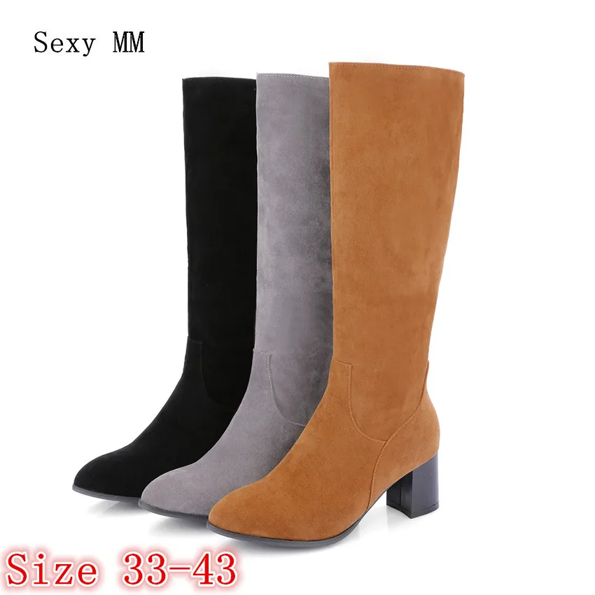 Демисезонный Для женщин сапоги до колена Женская обувь на высоком каблуке