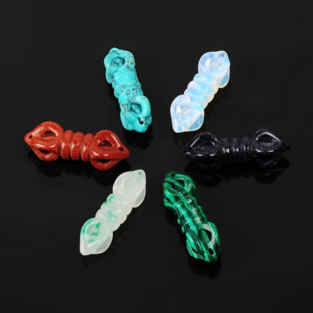 

seven chakra Fashion Natural Good Quality Gem Stone Instruments Pendant Blue Stone Red agagte Opal Black For Jewelry Making