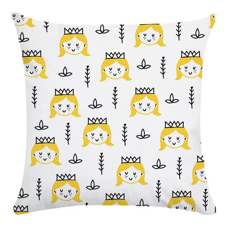 Домашний декор наволочка с вышивкой медведя оленя Геометрическая парусина