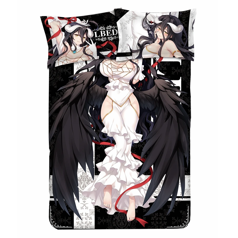 Персонаж Аниме Overlord Albedo Otaku постельное белье Комплект постельного белья простыня или пододеяльник с двумя наволочками