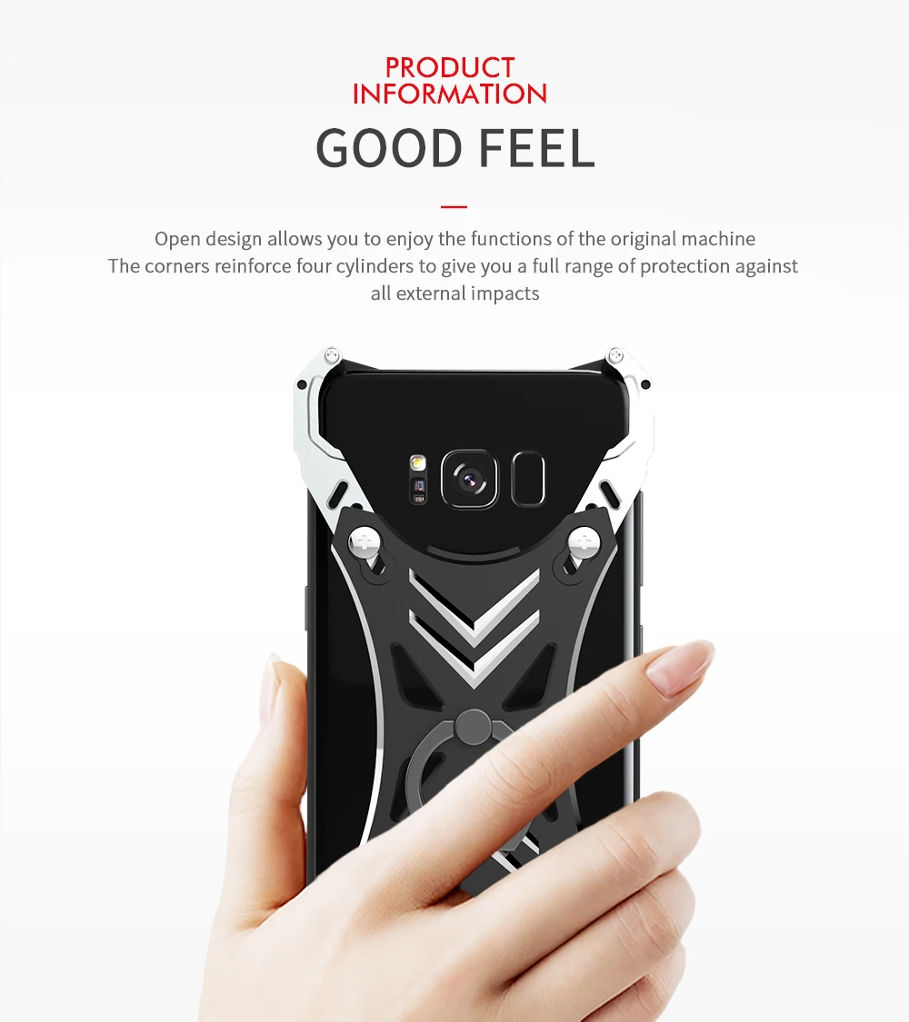 Чехол для SamsungS8 Роскошный чехол Soul Calibur Алюминиевый металлический с рамкой и