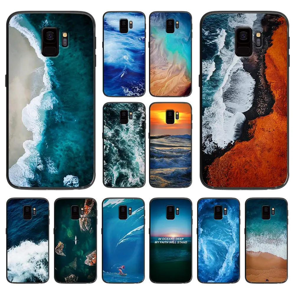 Очаровательный голубой морской мягкий чехол для телефона Samsung Galaxy S6 S7 S8 S9 S10e Plus Note