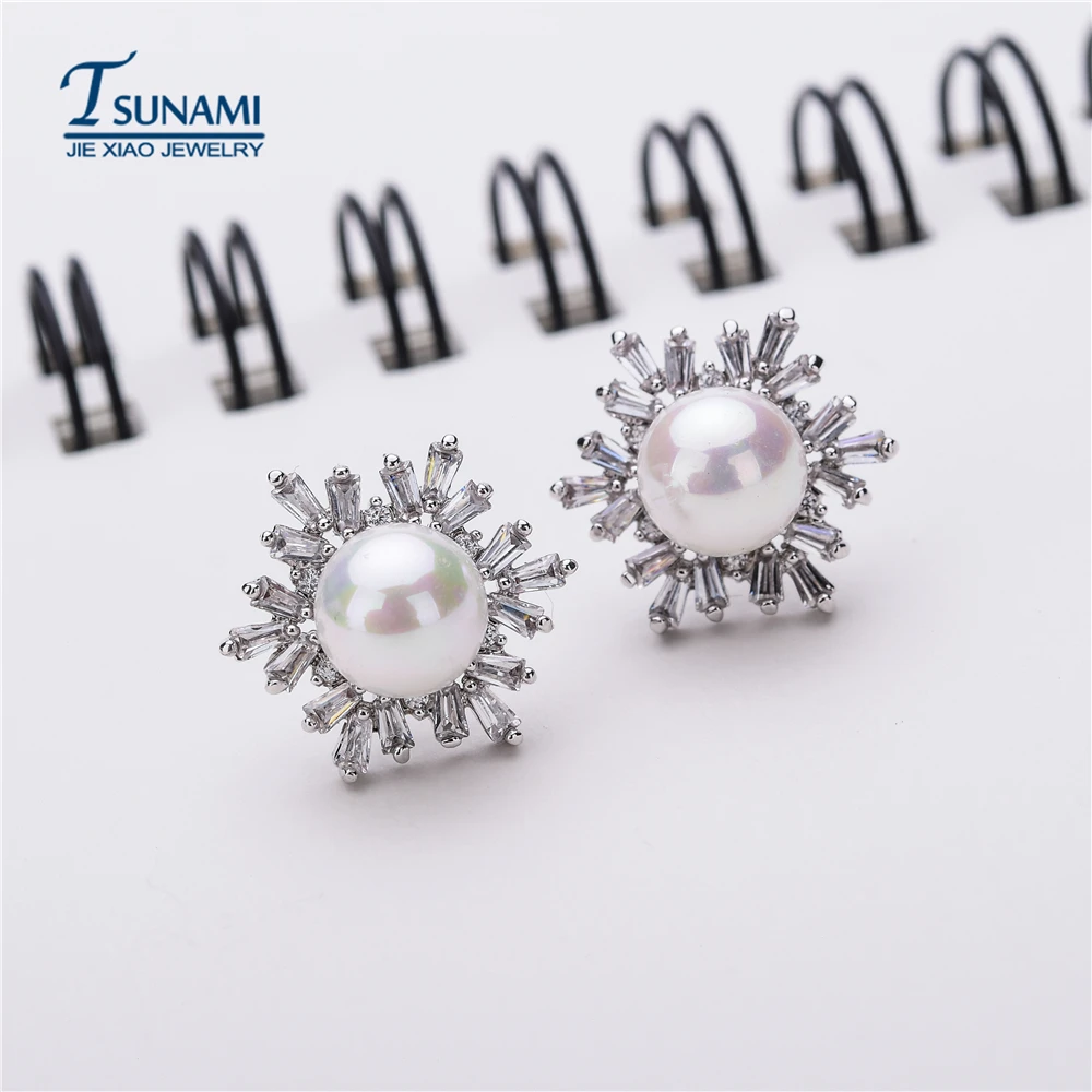 Романтический Снежинка жемчужное Циркон ногтей Роскошные ювелирные изделия с