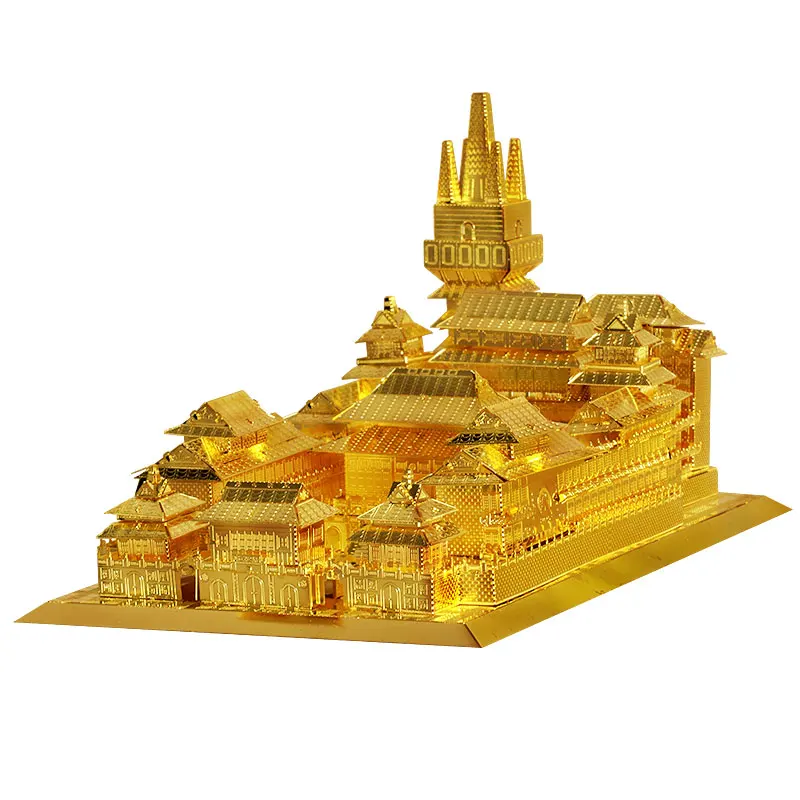 MU 3d JIN AN TEMPLE головоломка металлическая сборка модель архитектурная серия