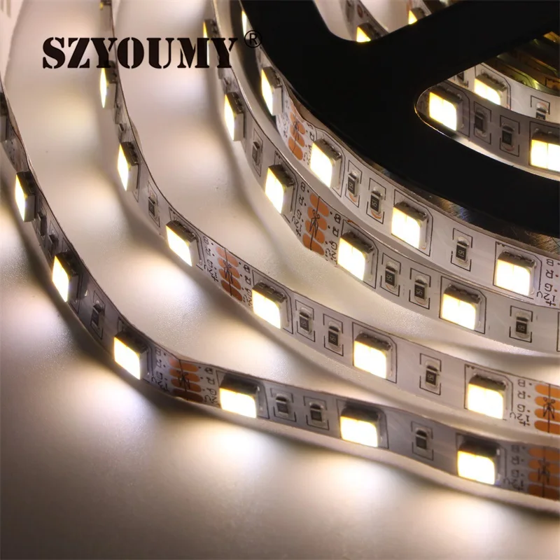 Светодиодная лента от szyoumy 5 м Катушка 12 В 5050 300 Led CCT цветовая температура