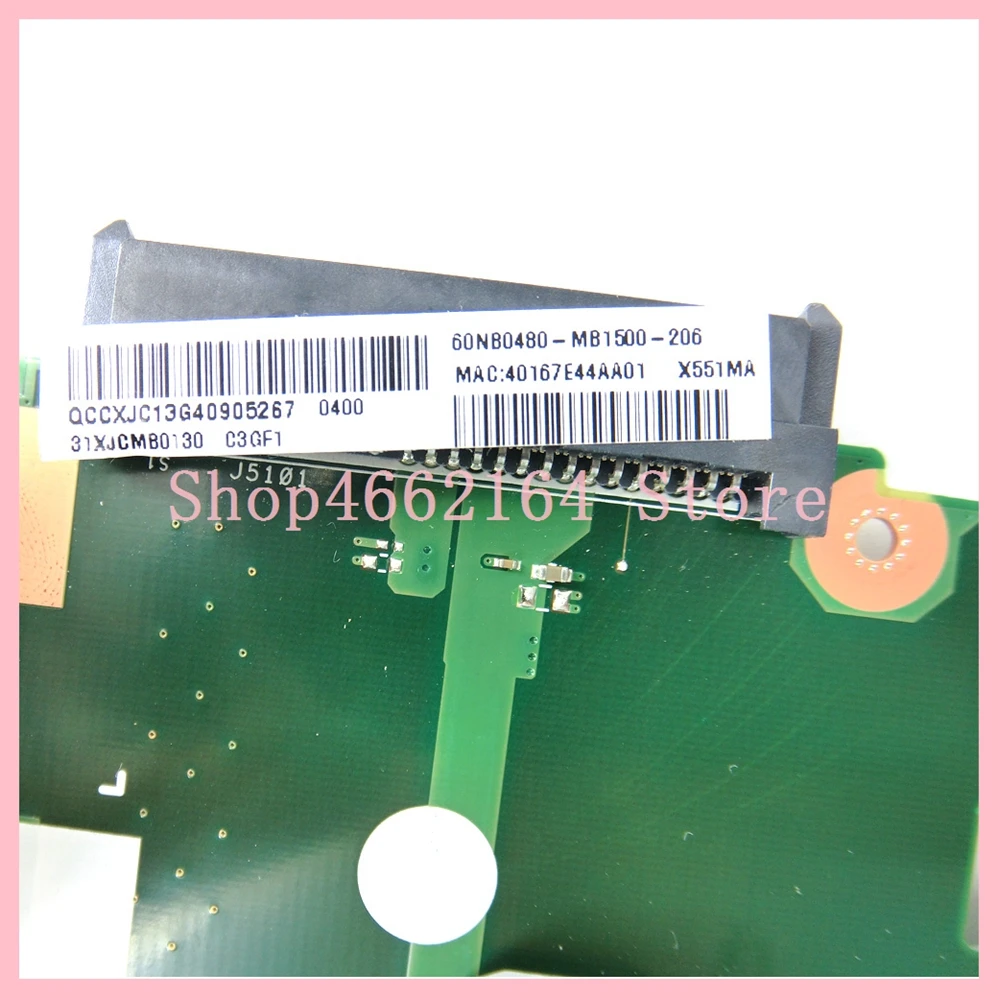 X551MA с N3520CPU REV 2,0 Материнская плата Asus X551 X551M X551MA Материнская плата ноутбука DDR3 60NB0480-MB1500-206 проверка прошла успешно