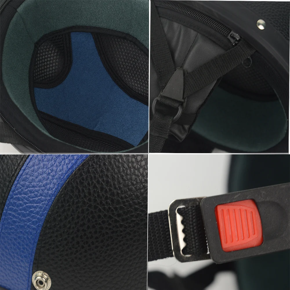 

Half Motorcycle Helmet Open Face Electric Bicycle Casque Goggles Visor For Scooter Cycling Touring vintage Helmet For Harley