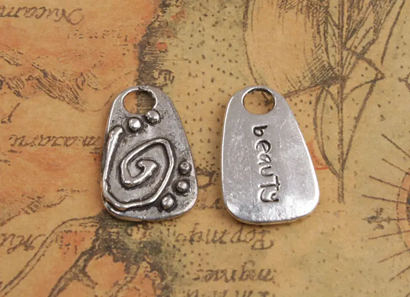 30 шт старинных серебряных цветов баланс красоты и т. Д. Слова Подвески | Украшения