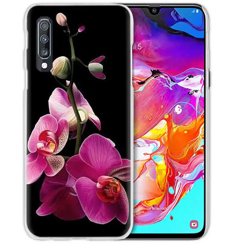Цветы орхидеи Цветной корпус для samsung Galaxy A50 A70 A80 A20e A60 A40 A30 A20 A10 A8 A6 плюс A9 A7 жесткий чехол для телефона pc