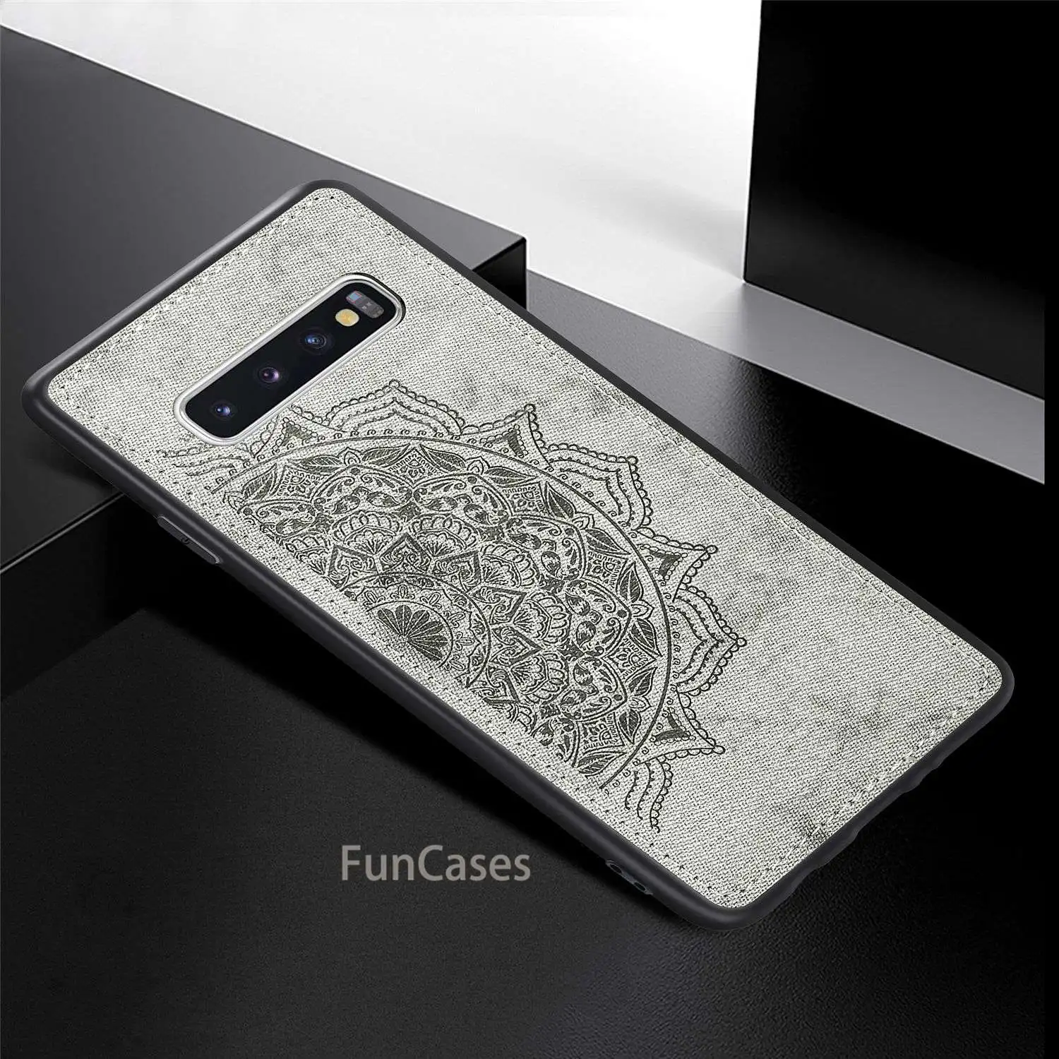 Для samsung Galaxy S10 Plus чехол тонкий тканый материал ткань против царапин жесткая
