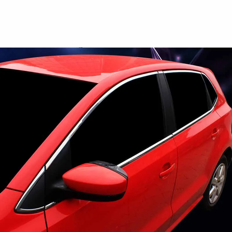 Lsrtw2017 304 нержавеющая сталь окна автомобиля планки для Защитные чехлы для сидений, сшитые специально для volkswagen POLO MK5 2010 2011 2012 2013