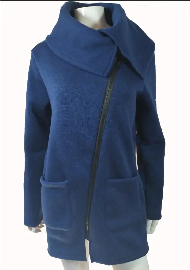 Женская осенне-зимняя одежда теплая флисовая куртка на молнии пальто с