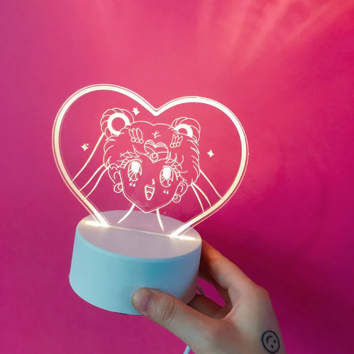 Прекрасный Сейлор Мун led 3D свет цвет измененный ночные огни детская настольная лампа подарок палочки настольная лампа лампка подарок для девушки