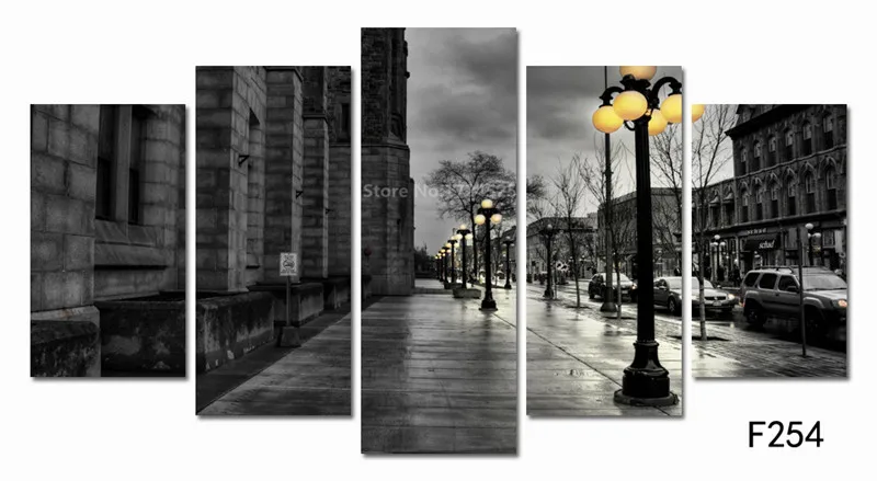 

CLSTROSE Modern Fashion City Street Landscape Canvas Painting Retro Lighthouse Wall Pictures Painting Christmas Decor For Home