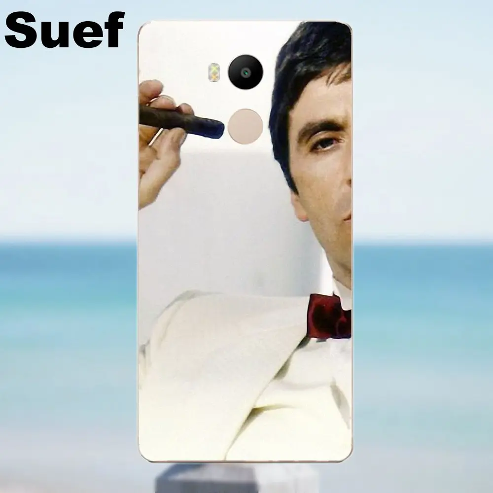 Suef Scarface Al Pacino мягкий дизайн под заказ для Xiaomi Redmi 4 3 3S Pro Mi3 Mi4 Mi4i Mi4C Mi5 Mi5S Mi Max Note 2 |