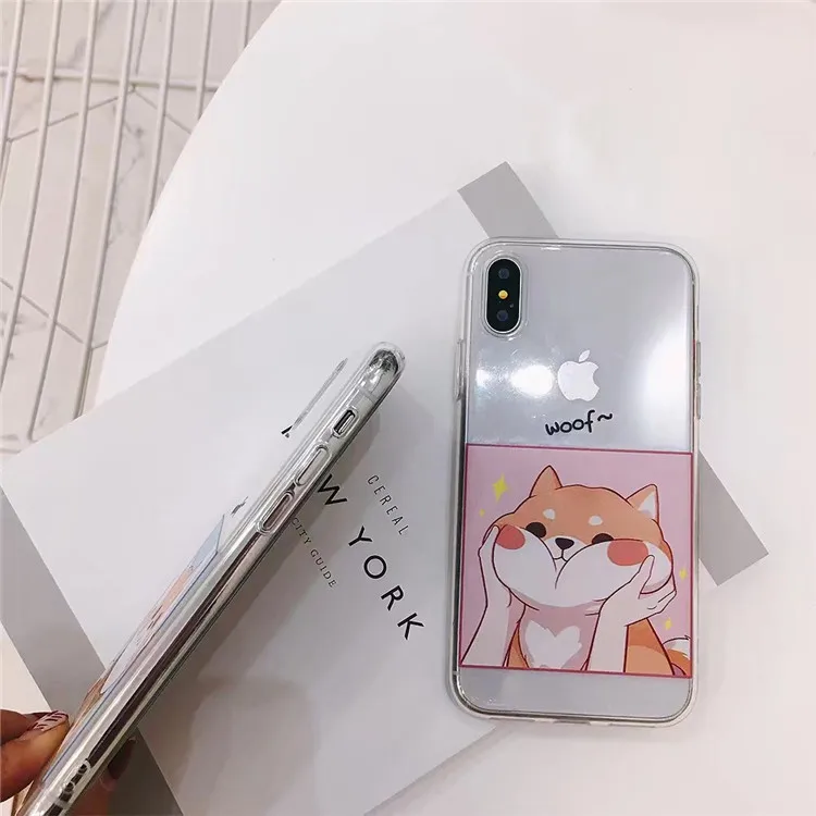 Милый рисунок собаки прозрачный силиконовый мягкий чехол на корпус телефона для