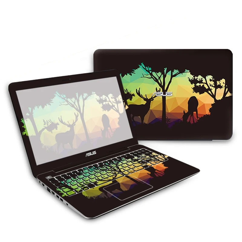 Новая мода ноутбук Наклейки все крышки ПВХ кожи пыле ABC сторон + ключи ключ