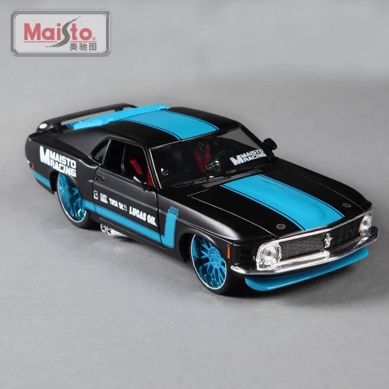 1:24 Масштаб 1970 Mustang Boss 302 металлическая литой гоночная модель в винтажном стиле