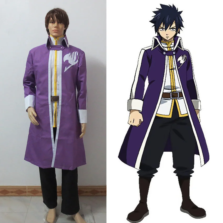 Подгонянный аниме команда Fairy Tail серый Fullbuster Косплэй костюм для рождества и