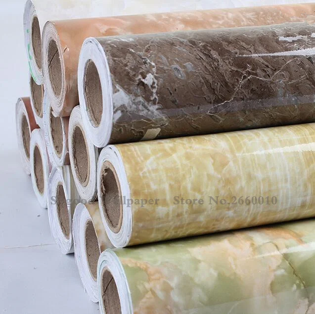 Мраморные самоклеящиеся обои для украшения кухонной мебели Простой DIY домашний