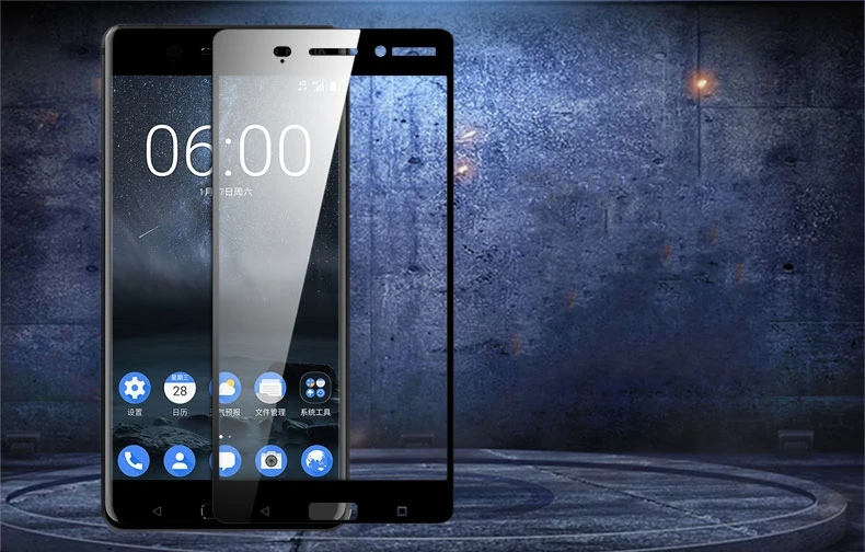 Закаленное стекло с полным покрытием для Nokia 6 защита экрана защитная пленка