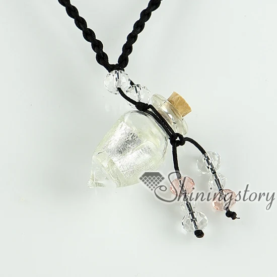 Серебряная фольга пустая маленькая стеклянная флакон ожерелье подвески для