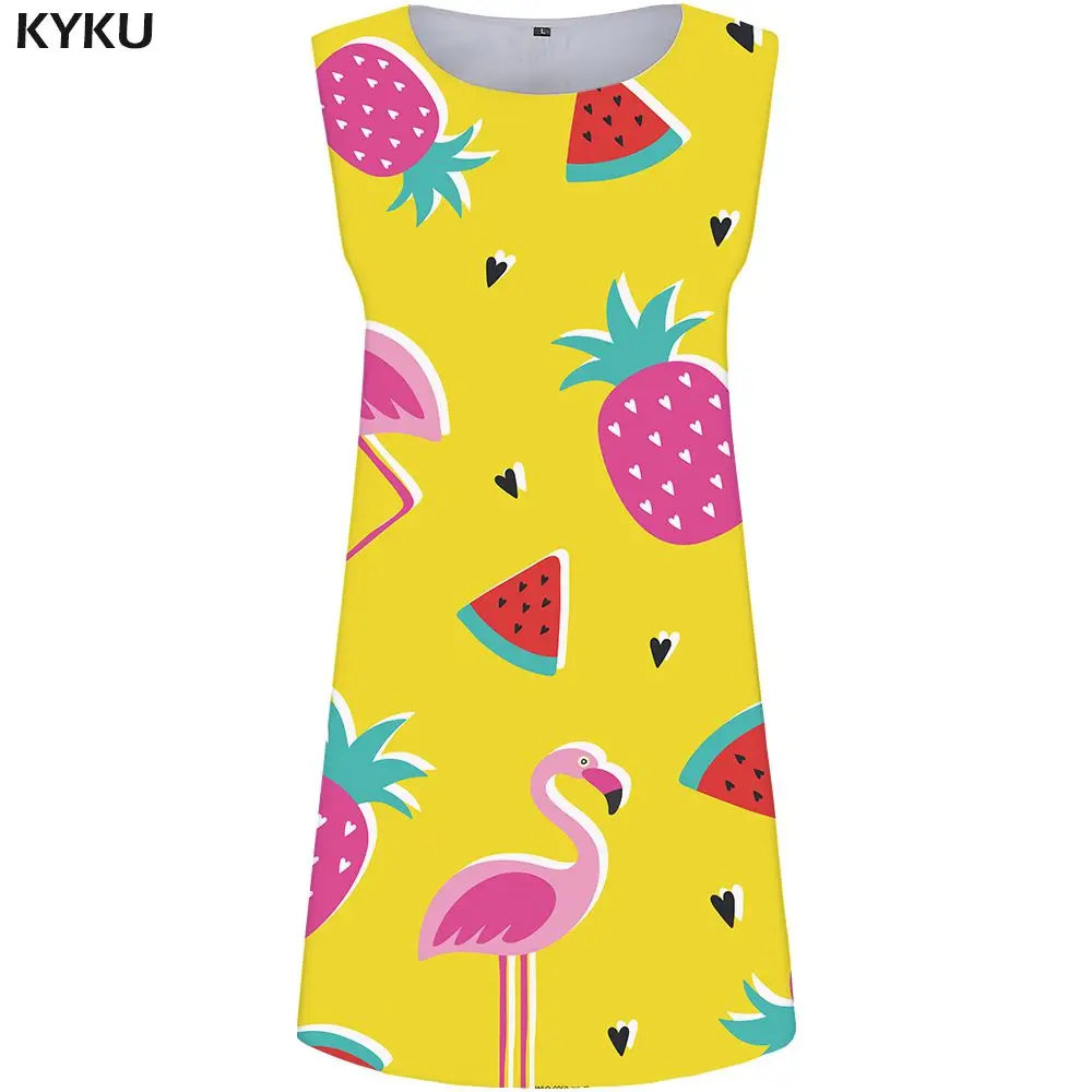 Ladies Dress 20 KYKU Брендовое платье с графическим рисунком для женщин Peace сарафан красочный цветок в Корейском стиле Вечерние мультфильм Vestido Сексуальная Boho женская одежда - Цвет: Ladies Dress 20