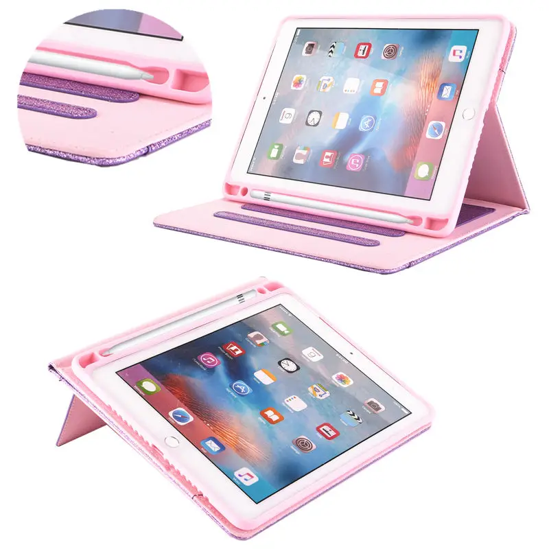 Для iPad 9 7 5 го 6 поколения 2018 2017 чехол с карандашом для Air 1 2 Pro блестками +