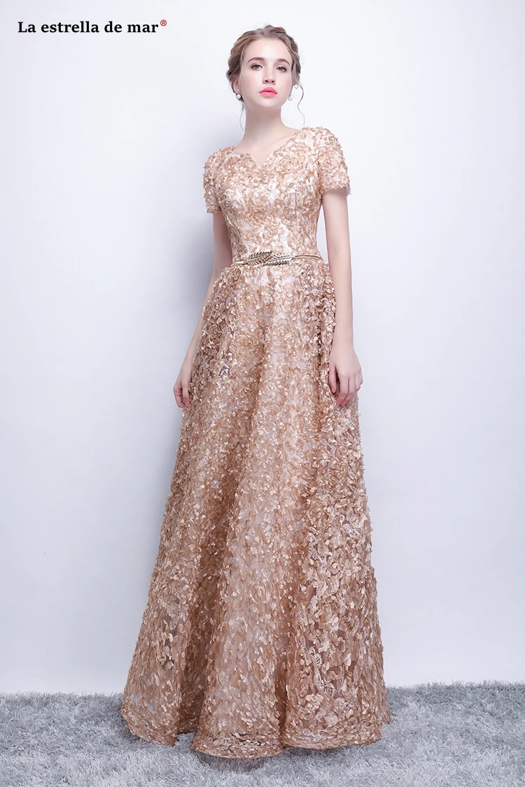 Vestido madrinha2019 Новое Кружевное вышитое сексуальное платье с v-образным вырезом и короткими рукавами а-силуэта коричневого, темно-синего, серебряного, бордового, розового цвета платье для невесты