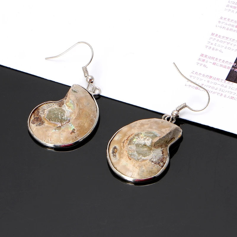 Подвеска из натурального аммонита Спиральные серьги подвески