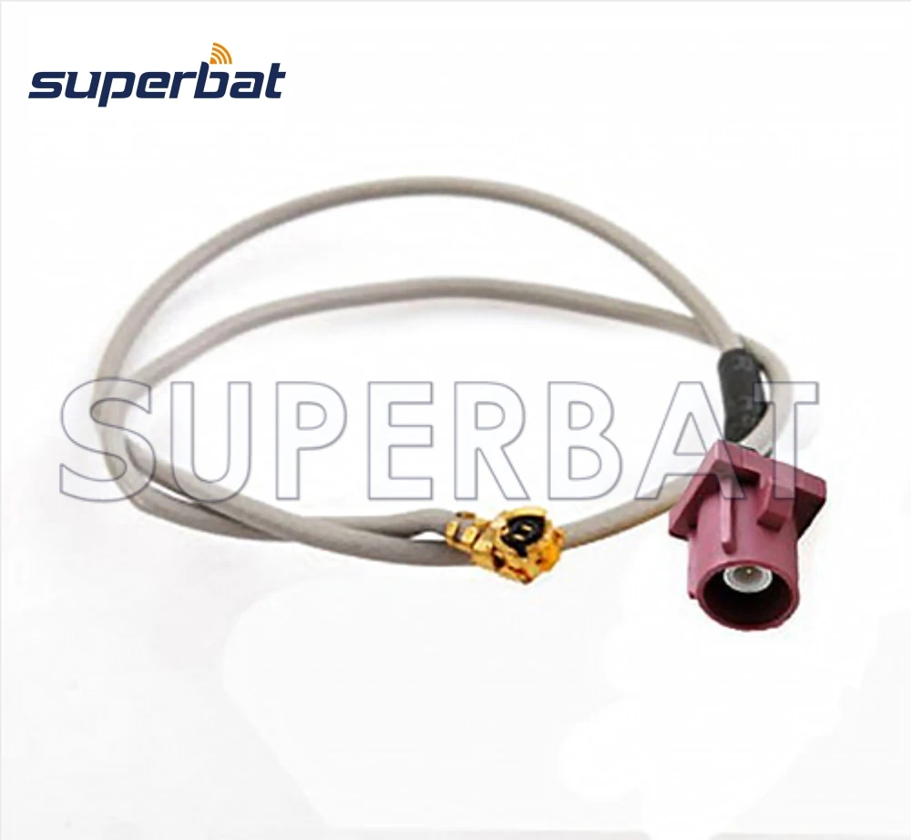 Superbat Fakra D Panel Male to UFL/IPX Right Angle Female Pigtail Cable for Cable 1.13mm 15cm