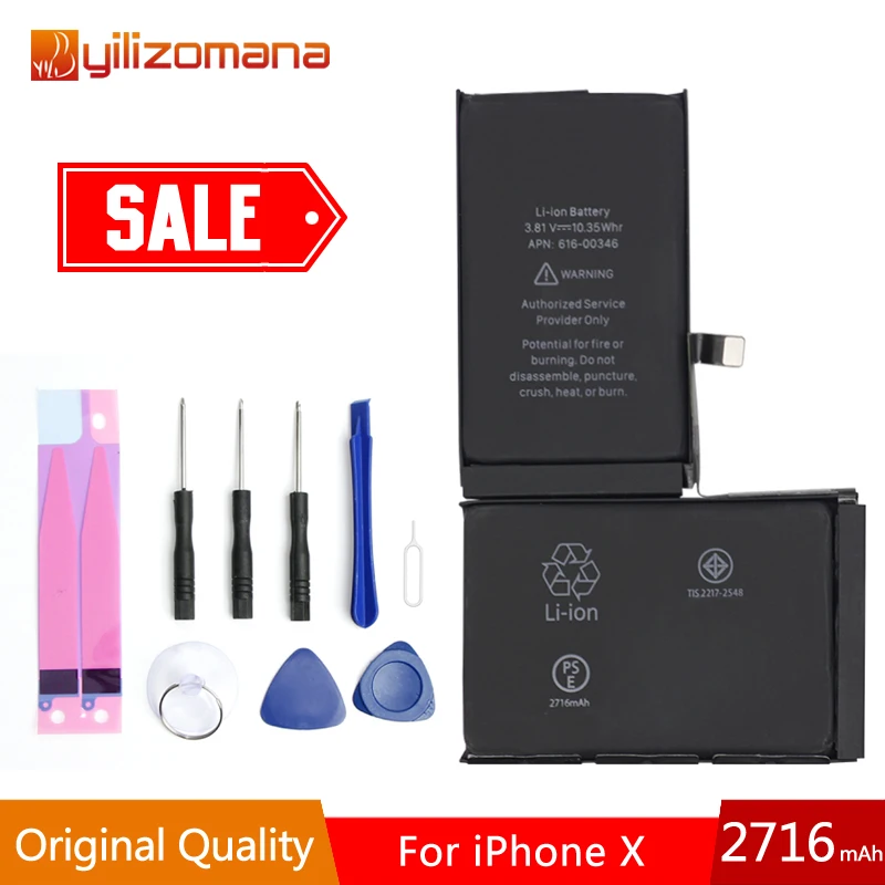 YILOZOMANA аккумулятор для телефона 2716 мАч для iPhone X Замена батареи бесплатные инструменты Розничная упаковка