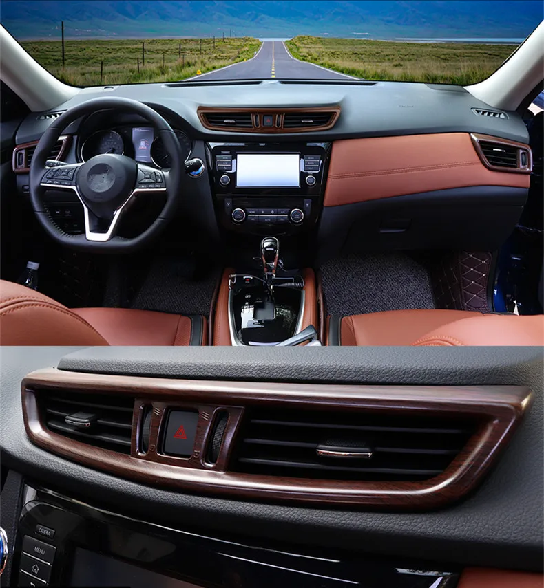 Для Nissan X-trail X trail T32- Автомобильная внутренняя навигационная панель управления кондиционер декоративная рамка выпускного отверстия крышка