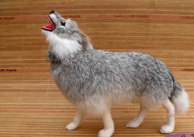 Приблизительно 23x20 см, серый цвет, полиэтилен и мех, статуэтки ручной работы и миниатюрные украшения, игрушка в подарок a1900