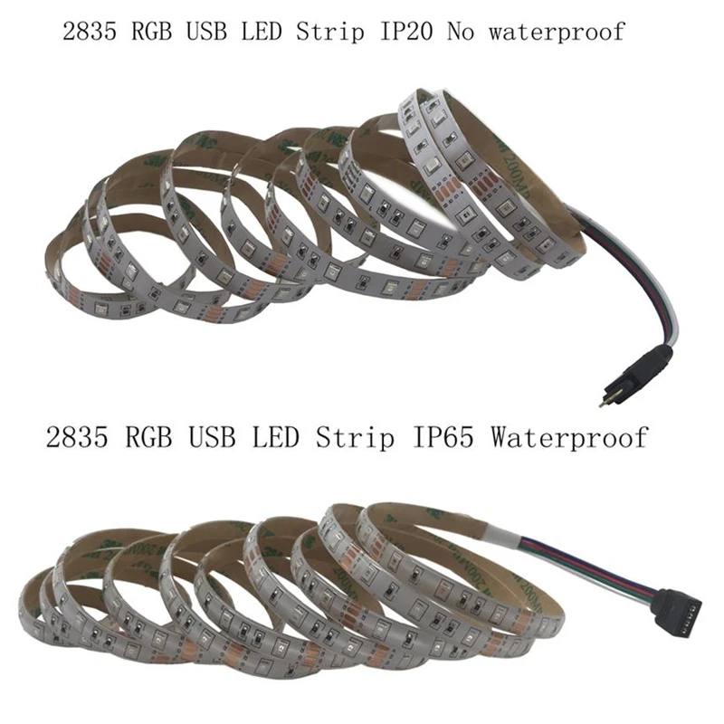 Цветная (RGB) Светодиодные ленты 2835 3528 ТВ фонового освещения 5V светодиодный