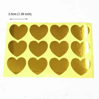Heart stickers 120 шт Золотой уплотнительный стикер s Скрапбукинг Золотая фольга бумажная наклейка вечерние Подарочная наклейка на упаковку для выпечки торта DIY этикетки ручной работы - Цвет: Heart stickers